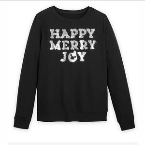 Disney Women's Shirt Happy Merry Joy Tinsel Pullover